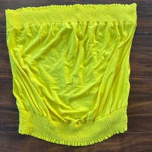 Bright yellow crop top